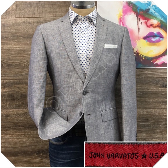 JOHN VARVATOS Mens Linen Cotton Blazer Sport Coat Casual Jacket Size 40R‎ Suit